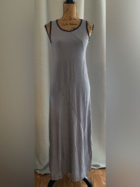 Talbots Blue and White Striped Sleeveless Maxi Dress
